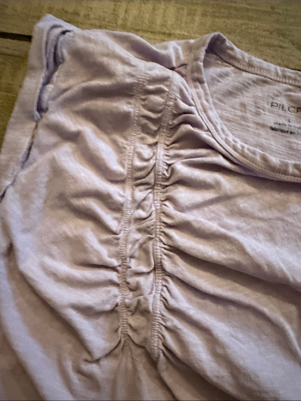 Pilcro Light Lavender Ruched Shoulder Tank - Picture 3 of 9